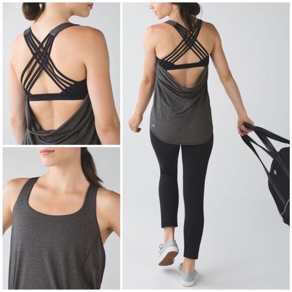 Lululemon Wild Tank Heathered Black / Black Size 6 - Picture 1 of 7